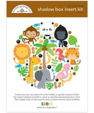 Doodlebug Design Shadow Box Insert Kit - At The Zoo