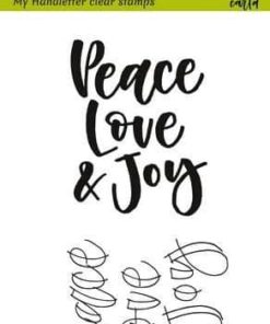 CRAFTEMOTIONS - set di timbri in silicone - Peace Love