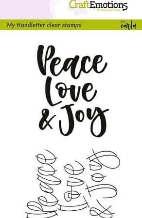 CRAFTEMOTIONS - set di timbri in silicone - Peace Love