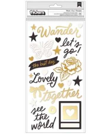 Maggie Holmes Round Trip Thickers Stickers 66/Pkg - Wander Phrase/Puffy