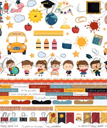 IL NEGOZIO DELLA MAMMA DI CLE -GLI ABBELLIMENTI DELLA CLE - COLLEZIONE LA FABBRICA DEI SOGNI- FOGLIO 12X12 DI STICKERS