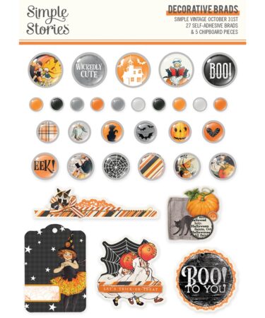 SIMPLE STORIES - COLLEZIONE VINTAGE 31ST OCTOBER - DECORATIVE BRADS