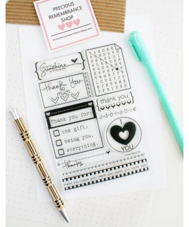 PRECIOUS REMEMBRANCE SHOP -  set di timbri Thanks