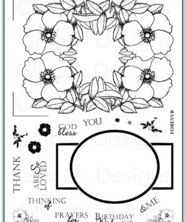 GINA K - set di timbri in silicone FABULOUS ROSE FRAME