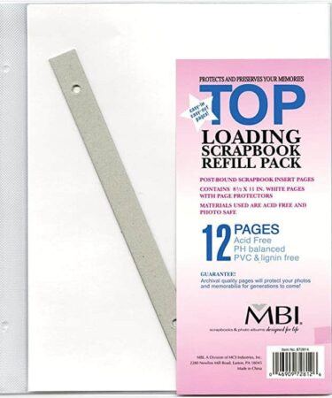 MCS MBI 8.5x11 Inch Scrapbook Expansion Page Refills,( 6 pezzi)