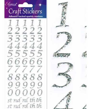 ELEGANZA  Craft Stickers BOLD NUMBER SET SILVER N.66