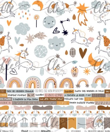 IL NEGOZIO DELLA MAMMA DI CLE - GLI ABBELLIMENTI DELLA CLE - OSVALDO NELLA TERRA DEGLI ARCOBALENI -FOGLIO DI STICKERS 12X12