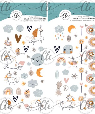 IL NEGOZIO DELLA MAMMA DI CLE - GLI ABBELLIMENTI DELLA CLE - OSVALDO NELLA TERRA DEGLI ARCOBALENI -PUFFY STICKERS