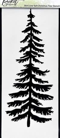 Picket Fence Studios -Slim Line Tall Christmas Tree 4x10 Inch Stencil