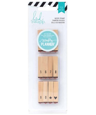 HEIDI SWAPP - Confezione di 12 timbrini in legno per planner