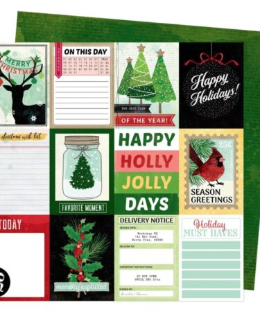 Vicki Boutin Evergreen & Holly Dble-Sided Cardstock 12"X12" - Jolly Days
