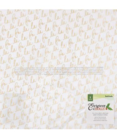 Vicki Boutin Evergreen & Holly Specialty Paper 12"X12"  -Gold Foiled Vellum