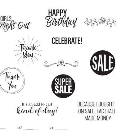 SPELLBINDERS Shopping Bag Sentiments Clear Stamp (STP-064)