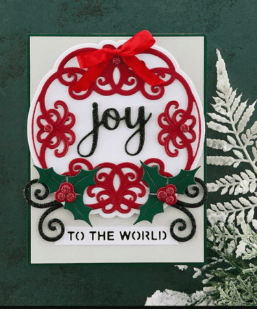 Alternative view of Spellbinders Paper Arts -JOY FLOURISH DOILY ETCHED DIES FROM THE CHRISTMAS FLOURISH COLLECTION