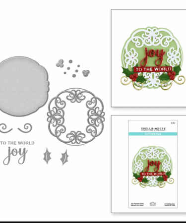 Spellbinders Paper Arts -JOY FLOURISH DOILY ETCHED DIES FROM THE CHRISTMAS FLOURISH COLLECTION
