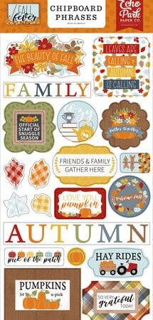 Echo Park Collezione  Fall Fever Chipboard Phrases