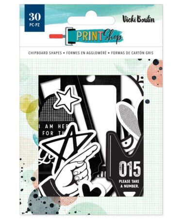 Vicki Boutin Print Shop Mixed Chipboard Shapes 30/Pkg