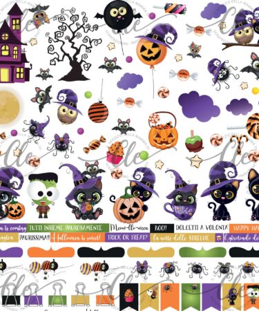 IL NEGOZIO DELLA MAMMA DI CLE - SIRIUS E IL GIROTONDO DI HALLOWEEN -  FOGLIO DI STICKERS 12X12