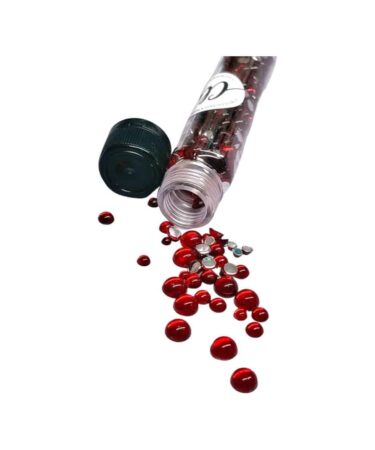 IL NEGOZIO DELLA MAMMA DI CLE-  GLI ABBELLIMENTI DELLA CLE - SEMI SFERE IN RESINA ROSSO RUBINO