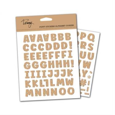 TOMMY ART - Puffy Stickers – Alphabet Cookies – 2 fogli formato A5