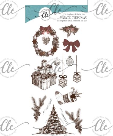 IL NEGOZIO DELLA MAMMA DI CLE - GLI ABBELLIMENTI DELLA CLE -  IL NATALE DI UNA VOLTA - VINTAGE CHRISTMAS  - CHIPBOARD