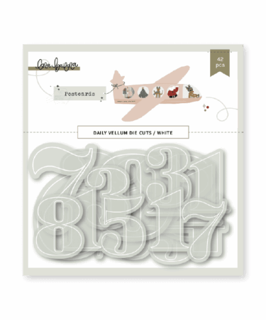 LORA BAILORA - Collezione POSTCARDS - Números diario vellum y BLANCO