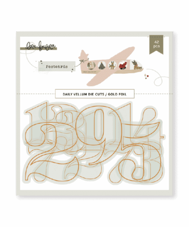 LORA BAILORA - Collezione POSTCARDS - Números diario vellum y DORADO