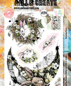 Aall and Create Stamp Set A4 Blossomy Hares