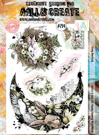Aall and Create Stamp Set A4 Blossomy Hares