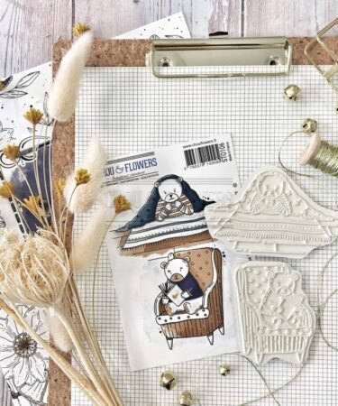 CHOU & FLOWERS - Collezione Storybook -  set di timbri in gomma - OURSONS A LA MAISON