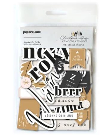 PAPERO AMO - Collezione Christmas Village - Die cuts - Merry Christmas