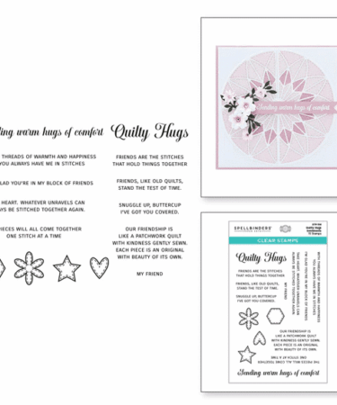 SPELLBINDERS- QUILTY HUGS SENTIMENTS CLEAR STAMP