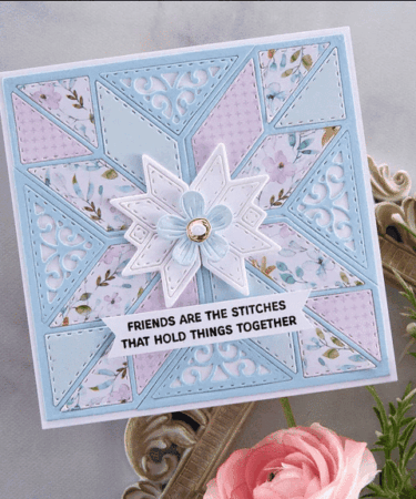 Alternative view of SPELLBINDERS- QUILTY HUGS SENTIMENTS CLEAR STAMP