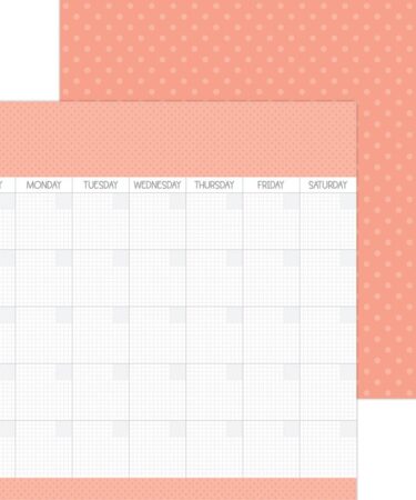 Doodlebug - Collezione Day To Day - Carta patterned 12x12 coral
