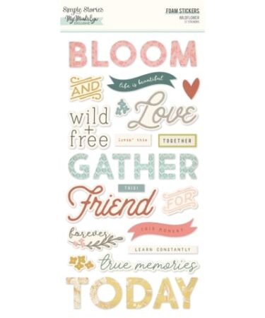 SIMPLE STORIES - COLLEZIONE WILD FLOWER -  FOAM STICKERS