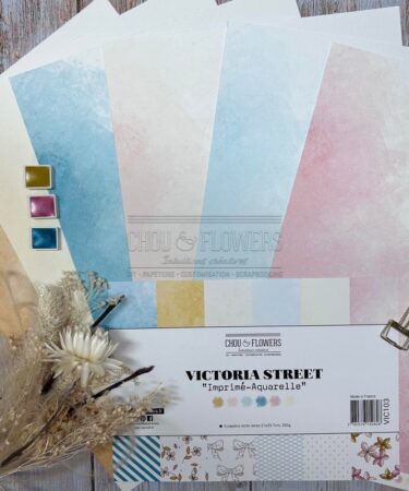 Alternative view of CHOU & FLOWERS –  Collezione VICTORIA STREET - COLLECTION DE 6 PAPIERS AQUARELLES/IMPRIMES