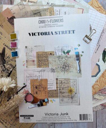CHOU & FLOWERS –  Collezione VICTORIA STREET -SET DE 18 PAPIERS VICTORIA JUNK