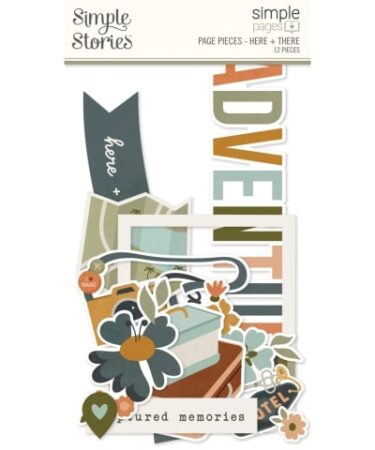 SIMPLE STORIES - COLLEZIONE  HERE + THERE - SIMPLE PAGES PAGE PIECES