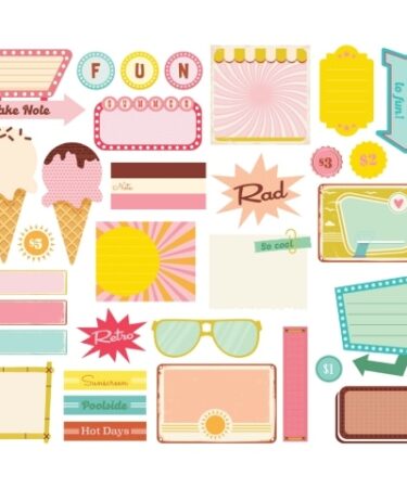 Alternative view of SIMPLE STORIES - COLLEZIONE RETRO SUMMER - JOURNAL BITS & PIECES