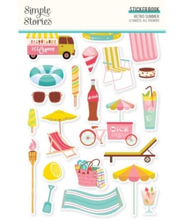 SIMPLE STORIES - COLLEZIONE RETRO SUMMER - STICKER BOOK