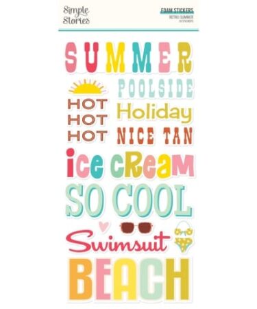 SIMPLE STORIES - COLLEZIONE RETRO SUMMER - FOAM STICKERS