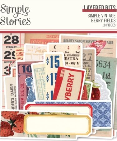 SIMPLE STORIES - COLLEZIONE SIMPLE VINTAGE BERRY FIELDS - LAYERED BITS & PIECES
