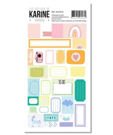 Les Ateliers de Karine - Collezione Rainbow- stickers étiquettes