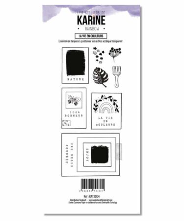 Les Ateliers de Karine - Collezione Rainbow- Tampon clear Rainbow La vie en couleurs