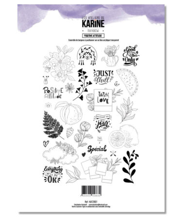 Les Ateliers de Karine - Collezione Rainbow- Tampon clear Rainbow Positive Attitude