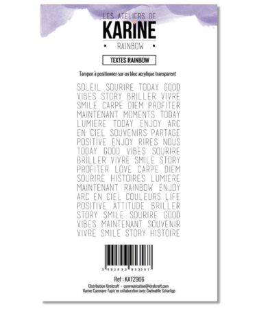 Les Ateliers de Karine - Collezione Rainbow- Tampon clear Rainbow Textes Rainbow
