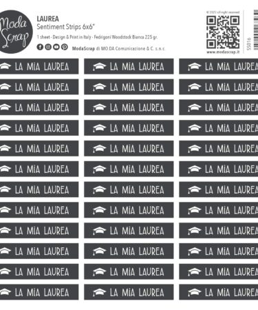 MODASCRAP - Collezione BUNNY KISSES -SENTIMENT STRIPS 6X6- LAUREA