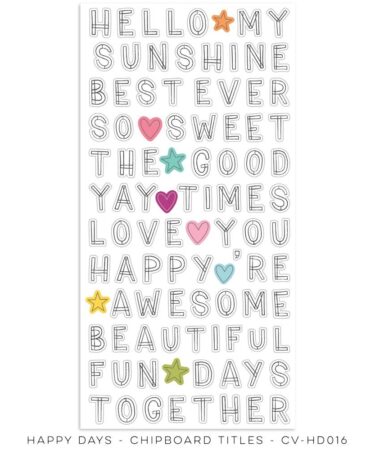COCOA VANILLA - Collezione Happy Days - CHIPBOARD TITLE STICKERS