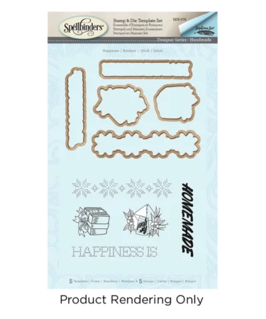 SPELLBINDERS - fustelle + timbri gomma HAPPINESS IS HOMEMADE