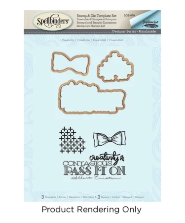 SPELLBINDERS - fustelle + timbri gomma PASS IT ON